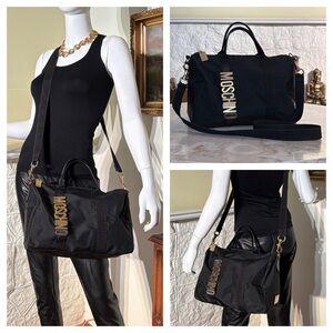 Moschino by Redwall Large Boston Satchel Duffel Crossbody Bag Vintage Rare